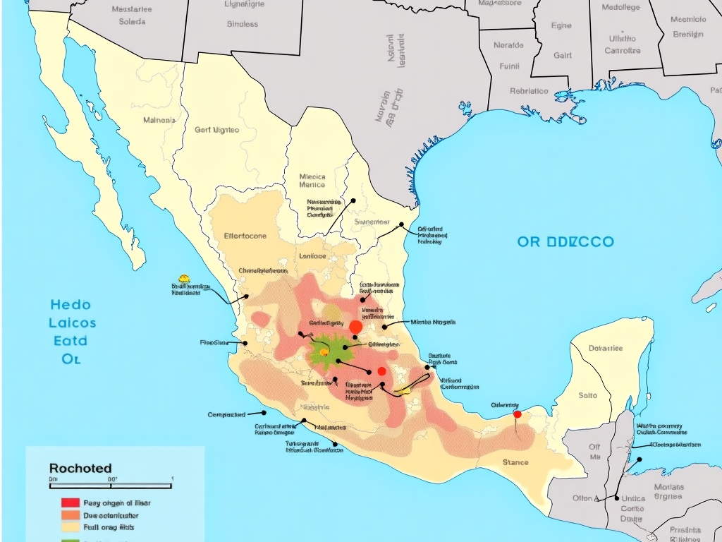 Mapa de yacimientos petroleros en México