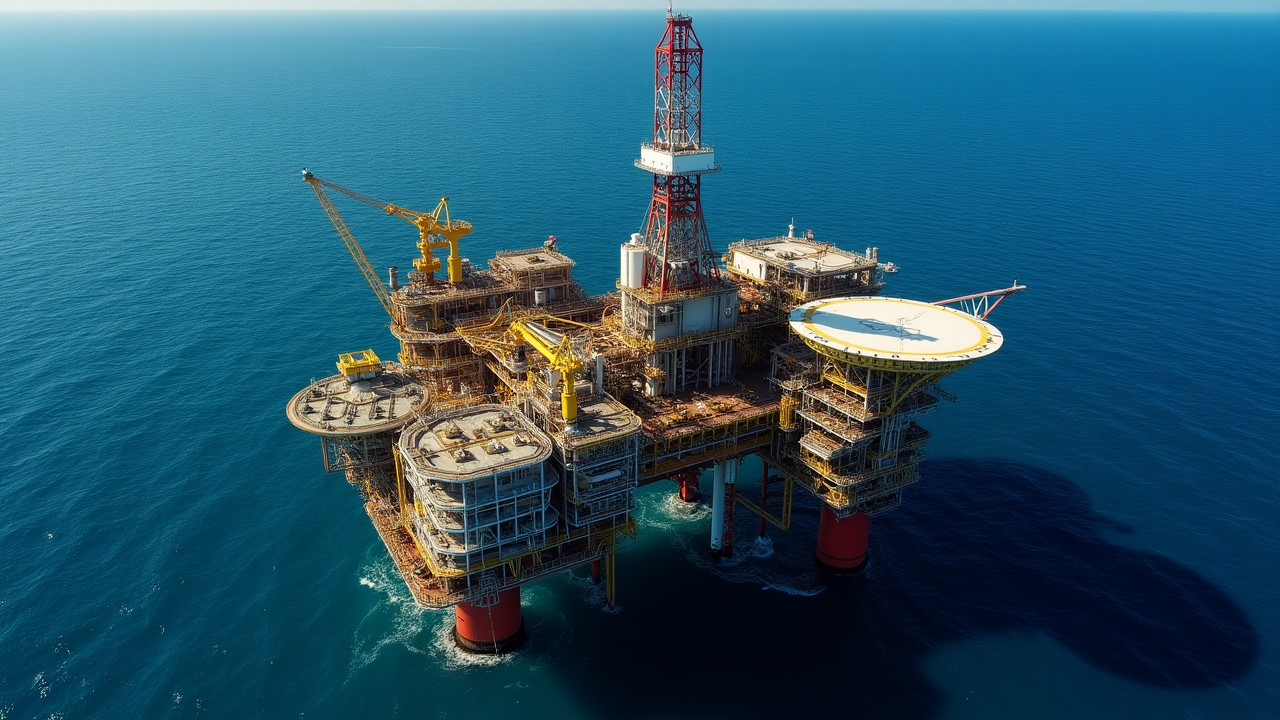 Plataforma offshore moderna con tecnología avanzada